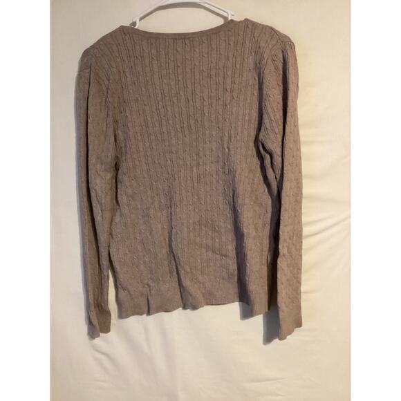 2588 Talbots Petite Vneck Long Sleeve Sweater Green Size Petite Large - Picture 2 of 3